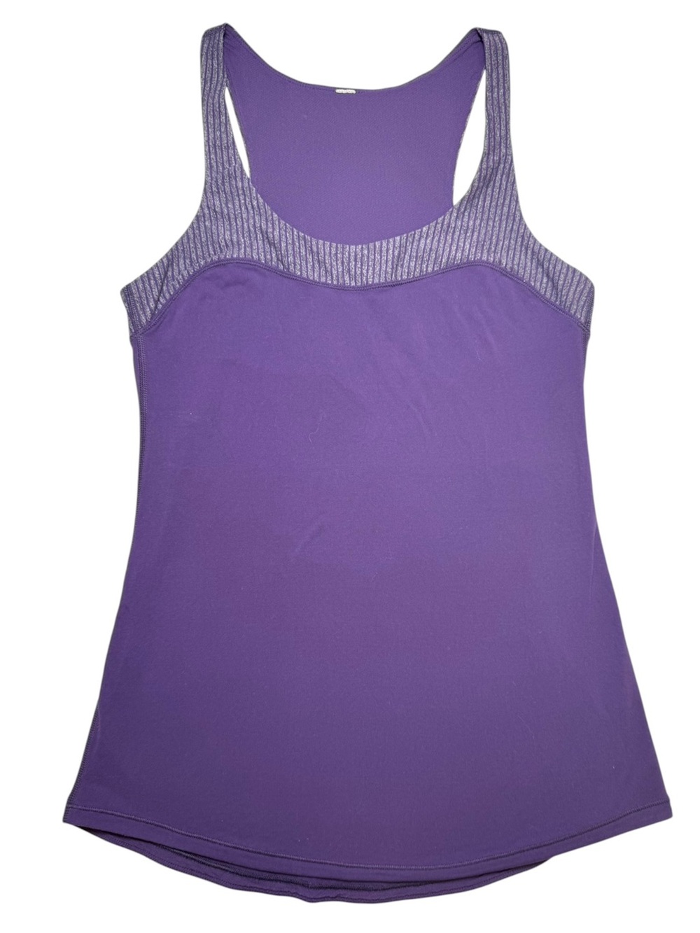 Lululemon Purple Silver Metallic Stripe Racerback Athletic Tank Top Size 4